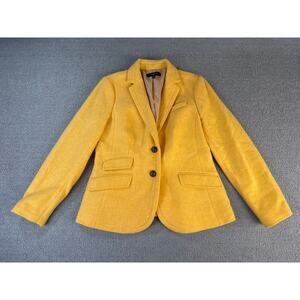 Talbots Petites Womens Blazer Jacket Wool Career Classic Gold Size 8P